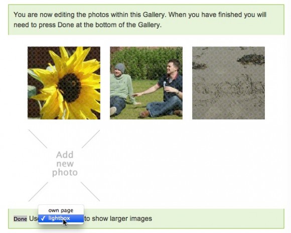 Gallery screenshot showing lightbox option Gallery screenshot showing lightbox option